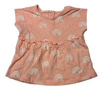 Load image into Gallery viewer, Girls George, pink cotton top, rainbows, EUC, size 00,  
