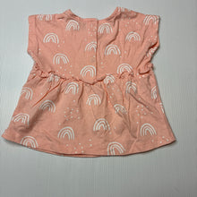 Load image into Gallery viewer, Girls George, pink cotton top, rainbows, EUC, size 00,  