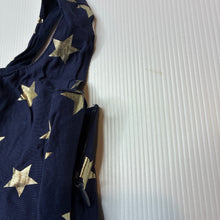 Load image into Gallery viewer, Girls Target, cotton lined navy &amp; gold star dress, GUC, size 1, L: 40cm