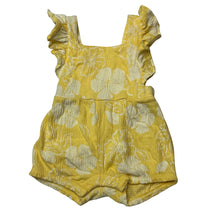 Load image into Gallery viewer, Girls yellow, floral summer romper, EUC, size 00,  