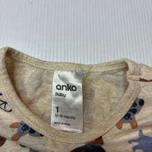Load image into Gallery viewer, Boys Anko, stretchy bodysuit / romper, dogs, FUC, size 1,  