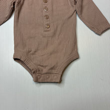 Load image into Gallery viewer, Unisex FAUVE &amp; Co, ribbed organic cotton blend bodysuit / romper, EUC, size 000,  