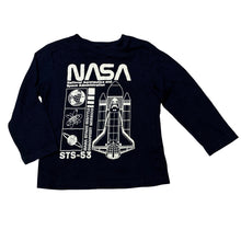 Load image into Gallery viewer, Boys H&amp;M, navy cotton long sleeve tee / top, NASA, EUC, size 2,  