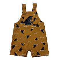 Load image into Gallery viewer, Boys PL:Baby, embroidered overalls / shortalls, shark, GUC, size 6 months,  