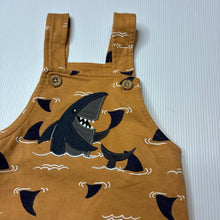 Load image into Gallery viewer, Boys PL:Baby, embroidered overalls / shortalls, shark, GUC, size 6 months,  