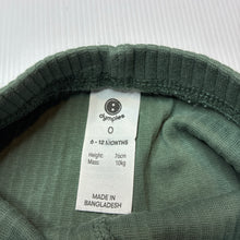 Load image into Gallery viewer, Unisex Dymples, khaki ribbed leggings / bottoms, EUC, size 0,  