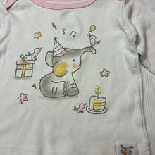 Load image into Gallery viewer, Girls PURE &amp; SOFT, cotton long sleeve top, elephant, EUC, size 000,  