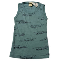 Load image into Gallery viewer, Boys NATURE baby, organic cotton singlet top, crocodiles, EUC, size 1,  