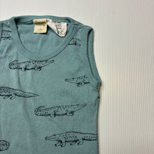 Load image into Gallery viewer, Boys NATURE baby, organic cotton singlet top, crocodiles, EUC, size 1,  