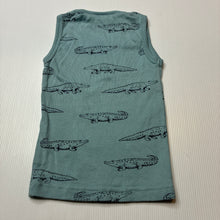 Load image into Gallery viewer, Boys NATURE baby, organic cotton singlet top, crocodiles, EUC, size 1,  