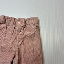 Load image into Gallery viewer, Girls H&amp;M, pink corduroy cotton pants, elasticated, FUC, size 1,  