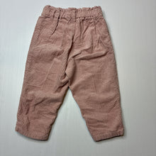 Load image into Gallery viewer, Girls H&amp;M, pink corduroy cotton pants, elasticated, FUC, size 1,  