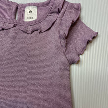 Load image into Gallery viewer, Girls Target, purple &amp; silver stretchy ribbed top, FUC, size 3,  