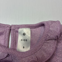 Load image into Gallery viewer, Girls Target, purple &amp; silver stretchy ribbed top, FUC, size 3,  