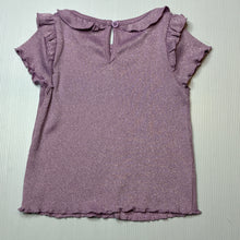 Load image into Gallery viewer, Girls Target, purple &amp; silver stretchy ribbed top, FUC, size 3,  