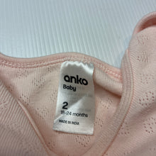 Load image into Gallery viewer, Girls Anko, pink pointelle cotton bodysuit / romper, GUC, size 2,  