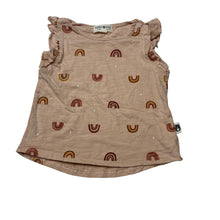 Load image into Gallery viewer, Girls RABBIT + BEAR, organic cotton top, rainbows, EUC, size 2,  