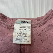 Load image into Gallery viewer, Girls 4 Baby, pointelle cotton zip coverall / romper, GUC, size 0000,  