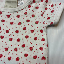 Load image into Gallery viewer, Girls Marquise, cotton bodysuit / romper, strawberries, GUC, size 000,  