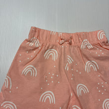 Load image into Gallery viewer, Girls George, cotton shorts, elasticated, rainbows, EUC, size 00,  