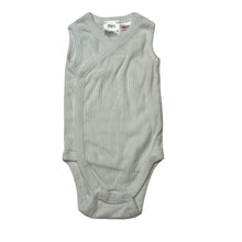 Load image into Gallery viewer, Unisex Zara, white ribbed cotton bodysuit / romper, EUC, size 000,  