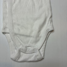 Load image into Gallery viewer, Unisex Zara, white ribbed cotton bodysuit / romper, EUC, size 000,  