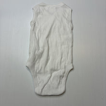 Load image into Gallery viewer, Unisex Zara, white ribbed cotton bodysuit / romper, EUC, size 000,  