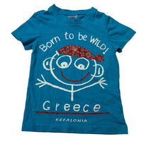 Load image into Gallery viewer, Boys Greek Collection, blue cotton tee / top, EUC, size 2,  