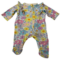 Load image into Gallery viewer, Girls Jessica Simpson, floral cotton zip coverall / romper, GUC, size 0000,  