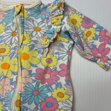 Load image into Gallery viewer, Girls Jessica Simpson, floral cotton zip coverall / romper, GUC, size 0000,  