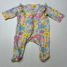 Load image into Gallery viewer, Girls Jessica Simpson, floral cotton zip coverall / romper, GUC, size 0000,  