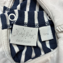 Load image into Gallery viewer, Girls Rachel Riley, navy &amp; white stripe cotton dress, GUC, size 1-2, L: 44cm
