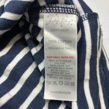 Load image into Gallery viewer, Girls Rachel Riley, navy &amp; white stripe cotton dress, GUC, size 1-2, L: 44cm