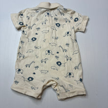 Load image into Gallery viewer, Boys George, cotton polo romper, animals, EUC, size 00,  
