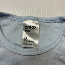 Load image into Gallery viewer, Unisex Anko, blue cotton bodysuit / romper, GUC, size 0,  