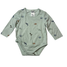 Load image into Gallery viewer, Unisex Anko, stretchy bodysuit / romper, dinosaurs, EUC, size 000,  