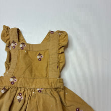 Load image into Gallery viewer, Girls Anko, embroidered corduroy cotton dress, GUC, size 000, L: 30cm