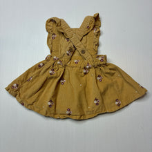 Load image into Gallery viewer, Girls Anko, embroidered corduroy cotton dress, GUC, size 000, L: 30cm