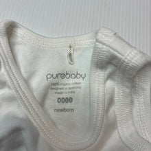 Load image into Gallery viewer, Unisex purebaby, white organic cotton singlet top, EUC, size 0000,  