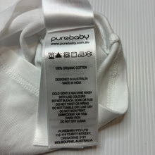 Load image into Gallery viewer, Unisex purebaby, white organic cotton singlet top, EUC, size 0000,  