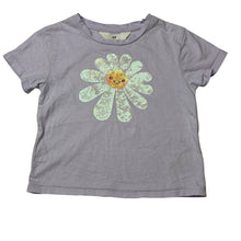 Load image into Gallery viewer, Girls H&amp;M, cotton tee / top, sequin flower, GUC, size 3,  