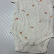 Load image into Gallery viewer, Girls Next, soft cotton bodysuit / romper, rainbows, EUC, size 000,  