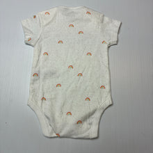 Load image into Gallery viewer, Girls Next, soft cotton bodysuit / romper, rainbows, EUC, size 000,  