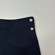 Load image into Gallery viewer, Girls Jacadi Paris, navy stretch cotton shorts, adjustable, EUC, size 4,  