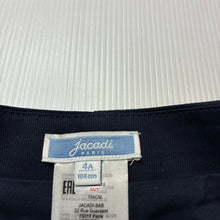 Load image into Gallery viewer, Girls Jacadi Paris, navy stretch cotton shorts, adjustable, EUC, size 4,  