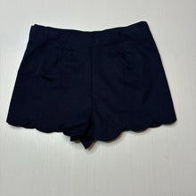Load image into Gallery viewer, Girls Jacadi Paris, navy stretch cotton shorts, adjustable, EUC, size 4,  