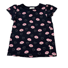 Load image into Gallery viewer, Girls Sprout, navy cotton tee / top, dogs, GUC, size 2,  