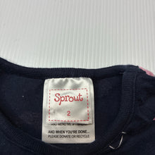Load image into Gallery viewer, Girls Sprout, navy cotton tee / top, dogs, GUC, size 2,  