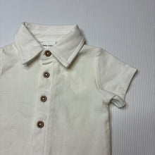 Load image into Gallery viewer, Boys Baby Baby, white stretchy polo romper, NEW, size 00,  