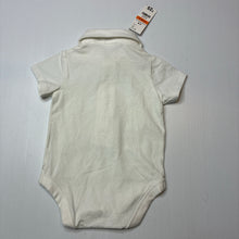 Load image into Gallery viewer, Boys Baby Baby, white stretchy polo romper, NEW, size 00,  